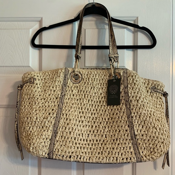 Vince Camuto Rafia Straw Large Bag (Tote) Shoulder Bag Faria Tote NWT - Picture 2 of 12